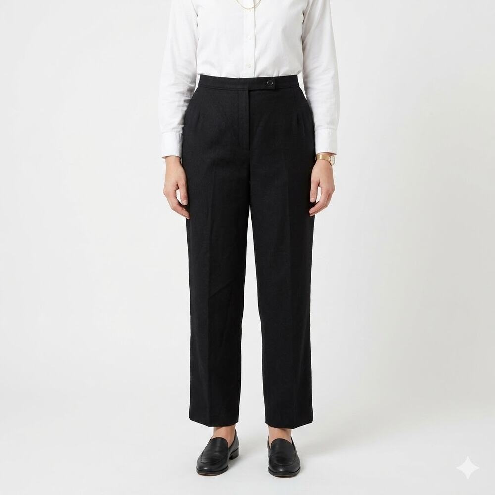 Pendleton 100% Virgin Wool Trousers Women’s Size 14 Black Straight Leg Minimal